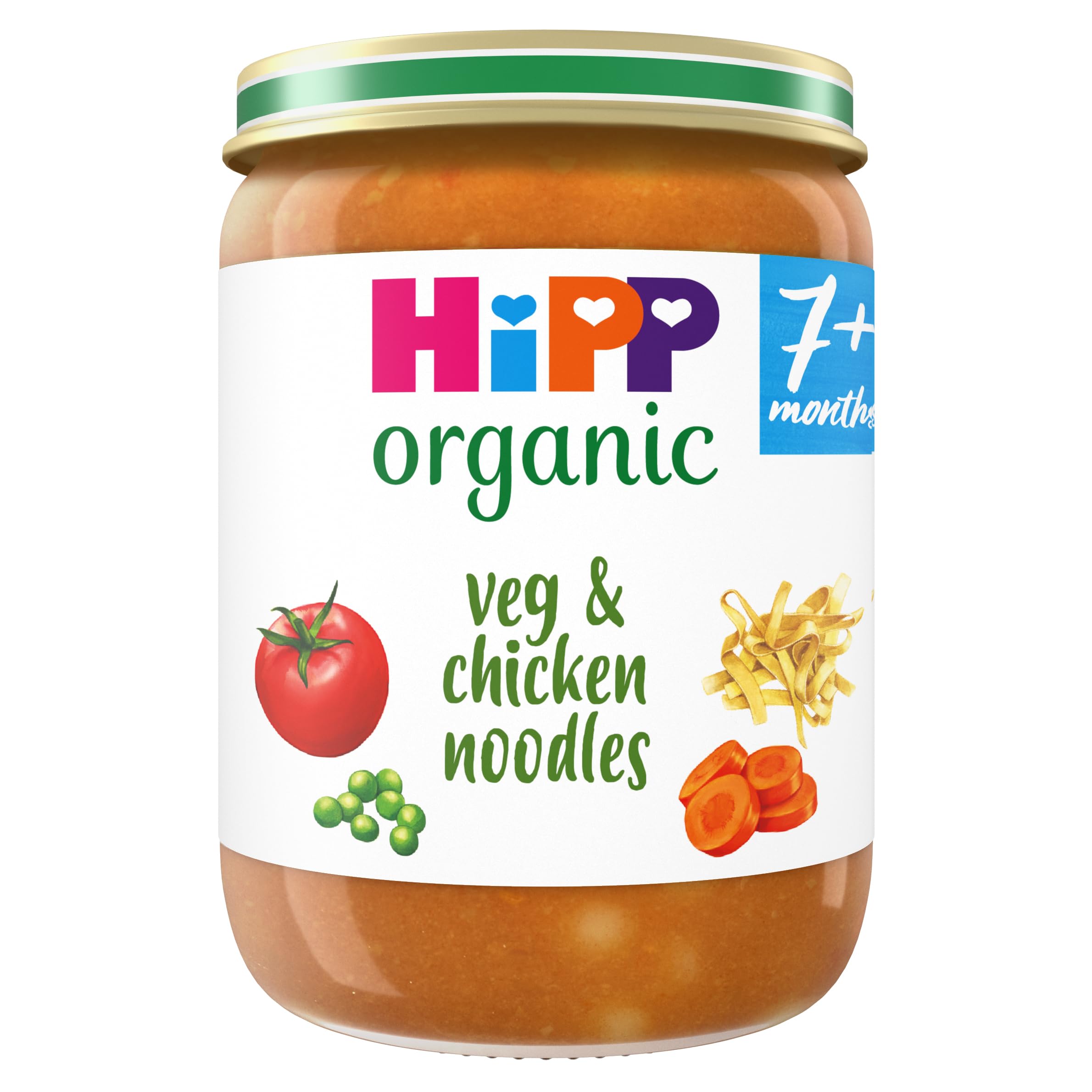 HiPP Organic Veg & Chicken Noodles Baby Food Jar 7+ Months 190g (Pack of 6)