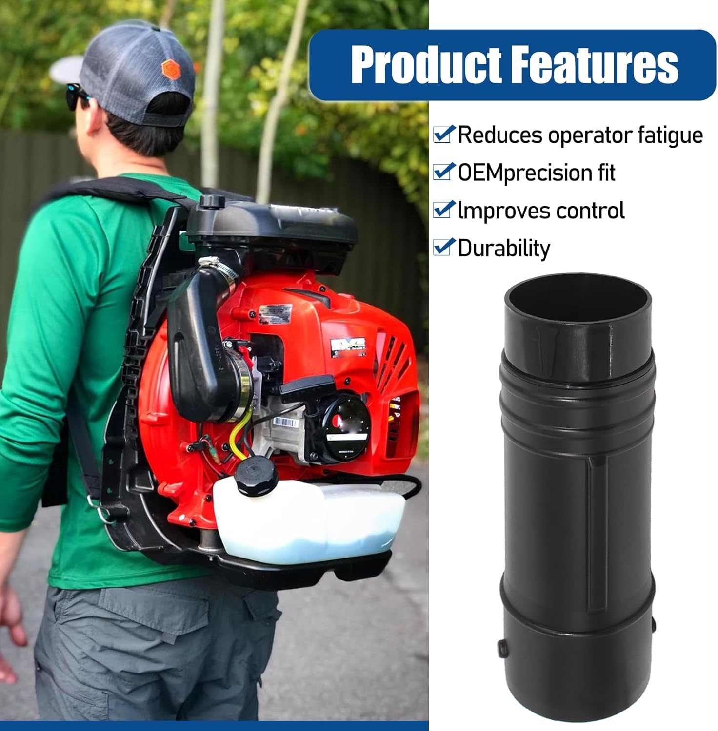 593854201 Swivel Pipe Replacement for RedMax EBZ8500 EBZ7500 570 580BTS Backpack Blowers – 1 Pack Black Blower Tube Attachment