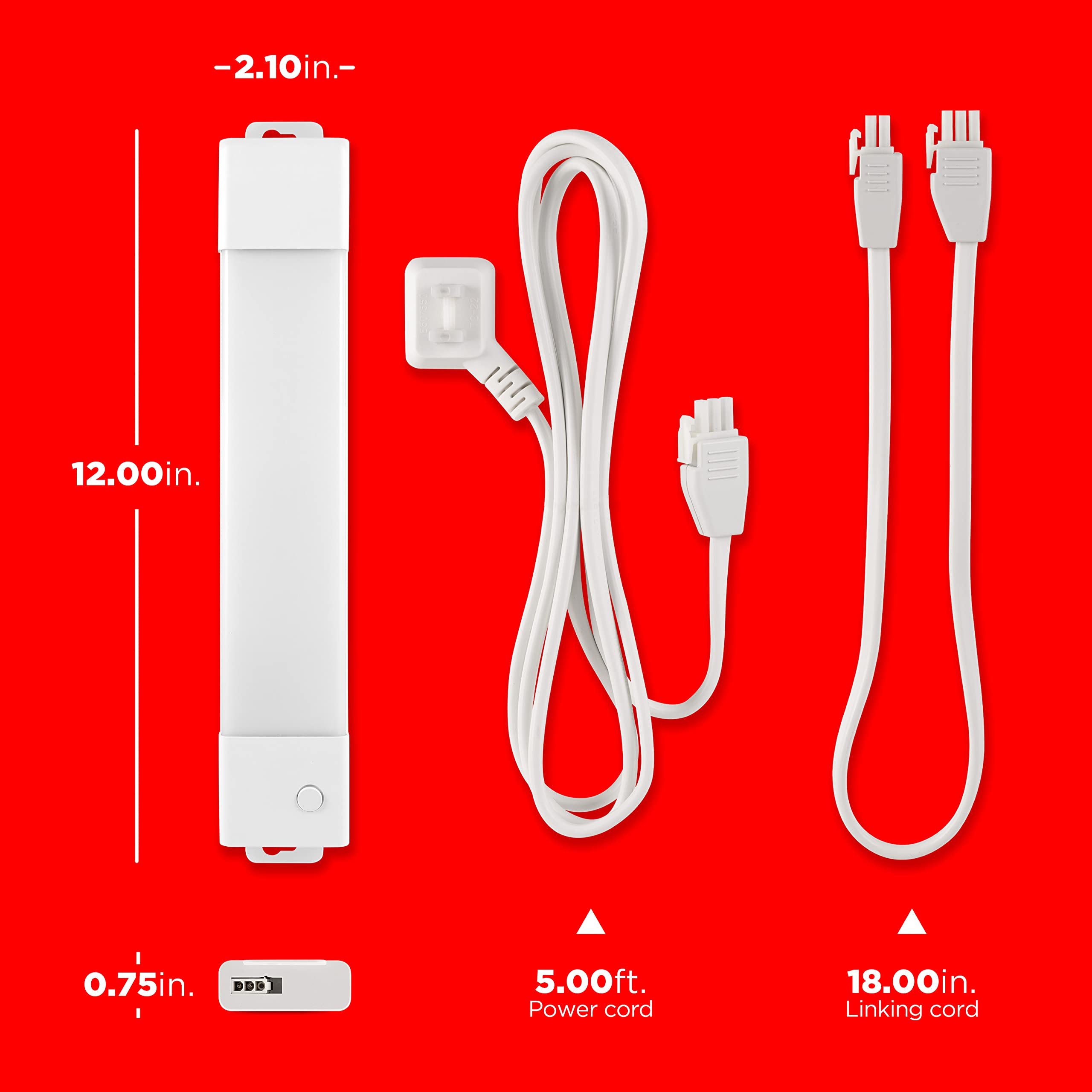 UltraPro 12 inch Plug-in Wi-Fi Under Cabinet Lights, Many White Settings from 2000K-6000K, Full Range Dimmable, Easy to Use Wi-Fi App, Programmable Schedule Under Cabinet Lighting, 65269