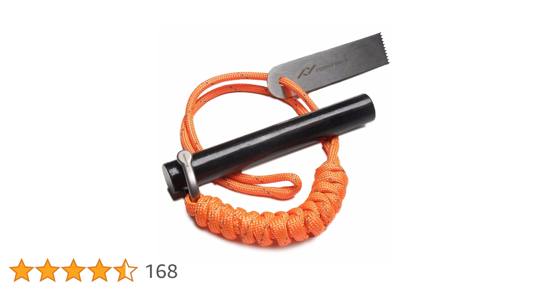 Wild Peak Premium Fire Steel With Paracord Strap & Carry Bag - Quality Ferro Magnesium Rod Fire Starter With Over 2m Of Military Grade 550 Parachute