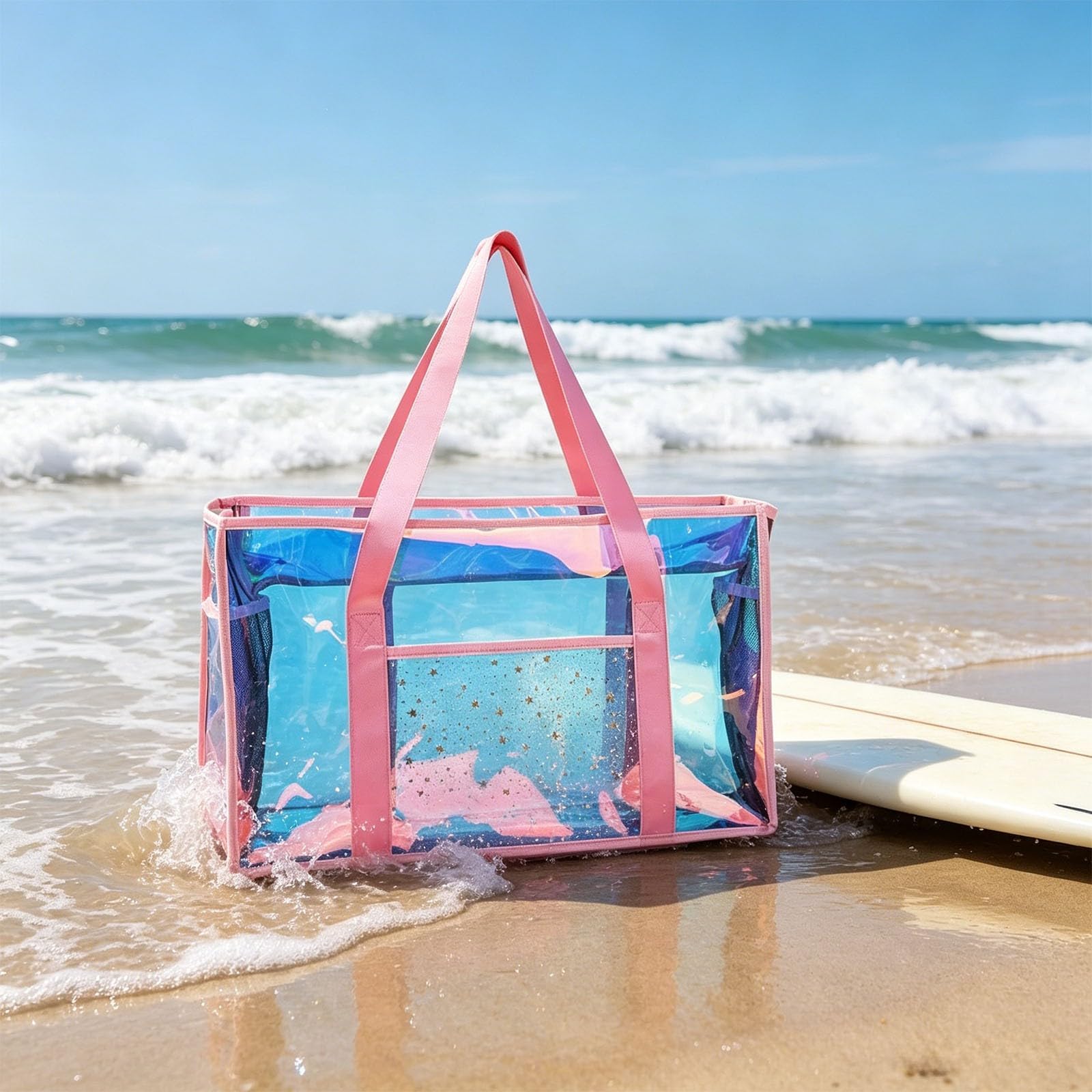 Borsa Mare Donna, Grande e Piccola da Spiaggia, Borsa Spiaggia Impermeabile, Protegge lo Smartphone da Sole per Viaggio, Vacanza, Piscina(Vari stili disponibili)