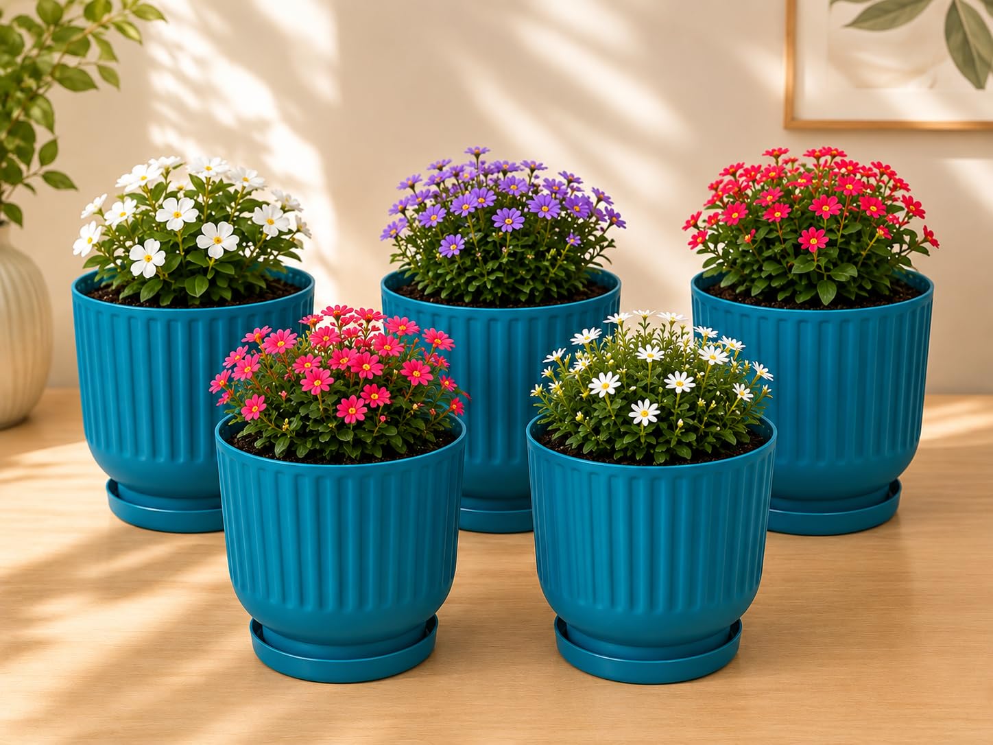 Leawall Plastic Flower Pots - Multicolor, FREE SHIPPING -10