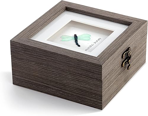 Miniatura 3 de DEMDACO Sharon Nowlan Beautiful Journey Green Dragonfly - Caja de recuerdos decorativa de madera compuesta de 6 x 3
