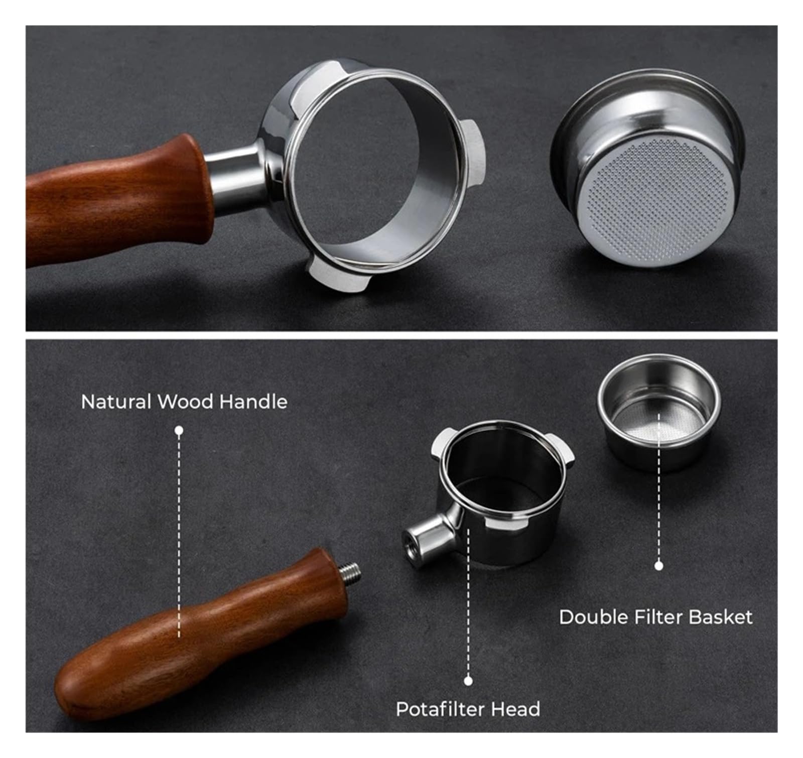 Compatible con portafiltro sin fondo Hibrew H11 51MM | Café, máquina de café expreso, cesta de filtro, accesorios de barista(Redwood-A)