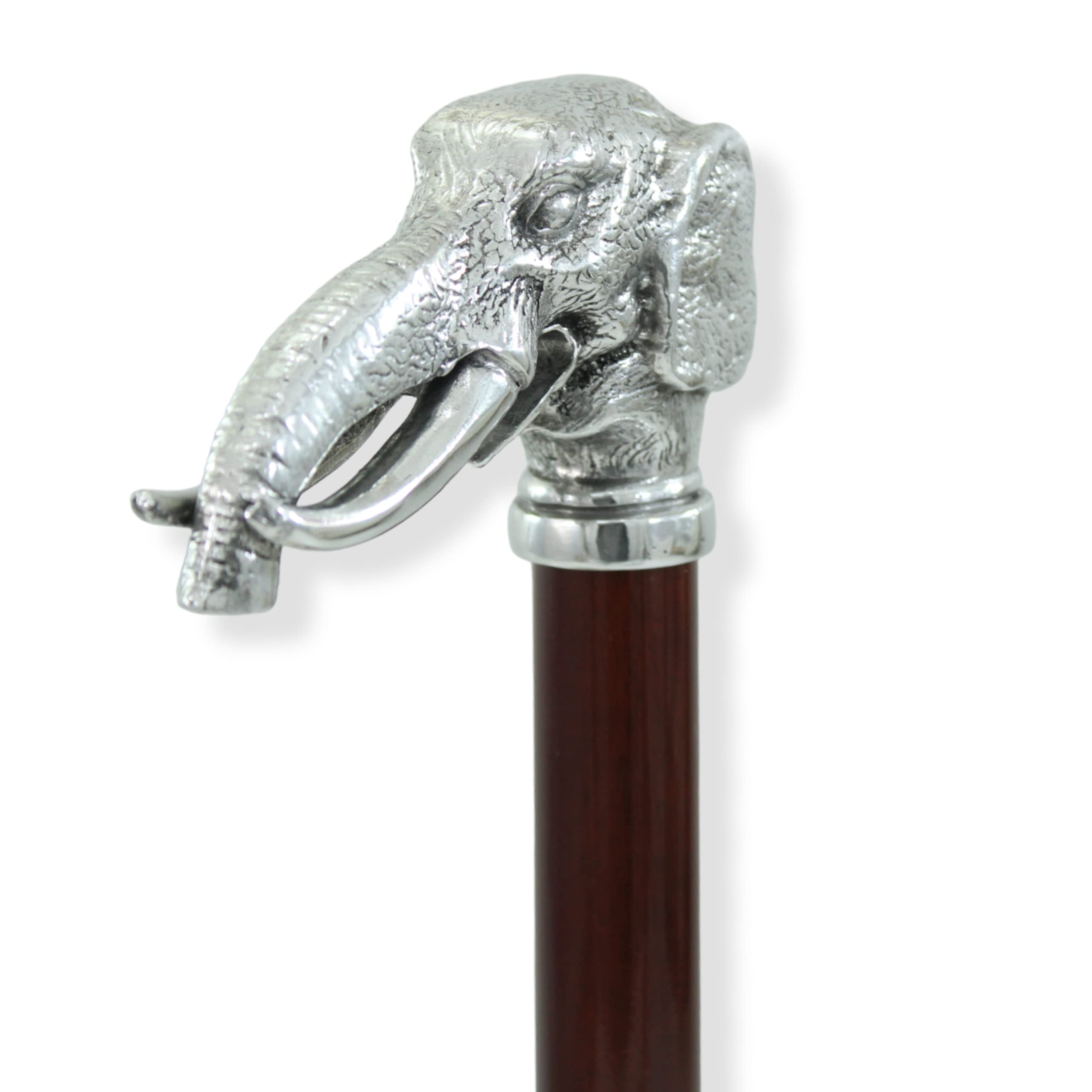 Bastón (estaño Macizo y Madera de Metal Plateada), diseño de Elephant