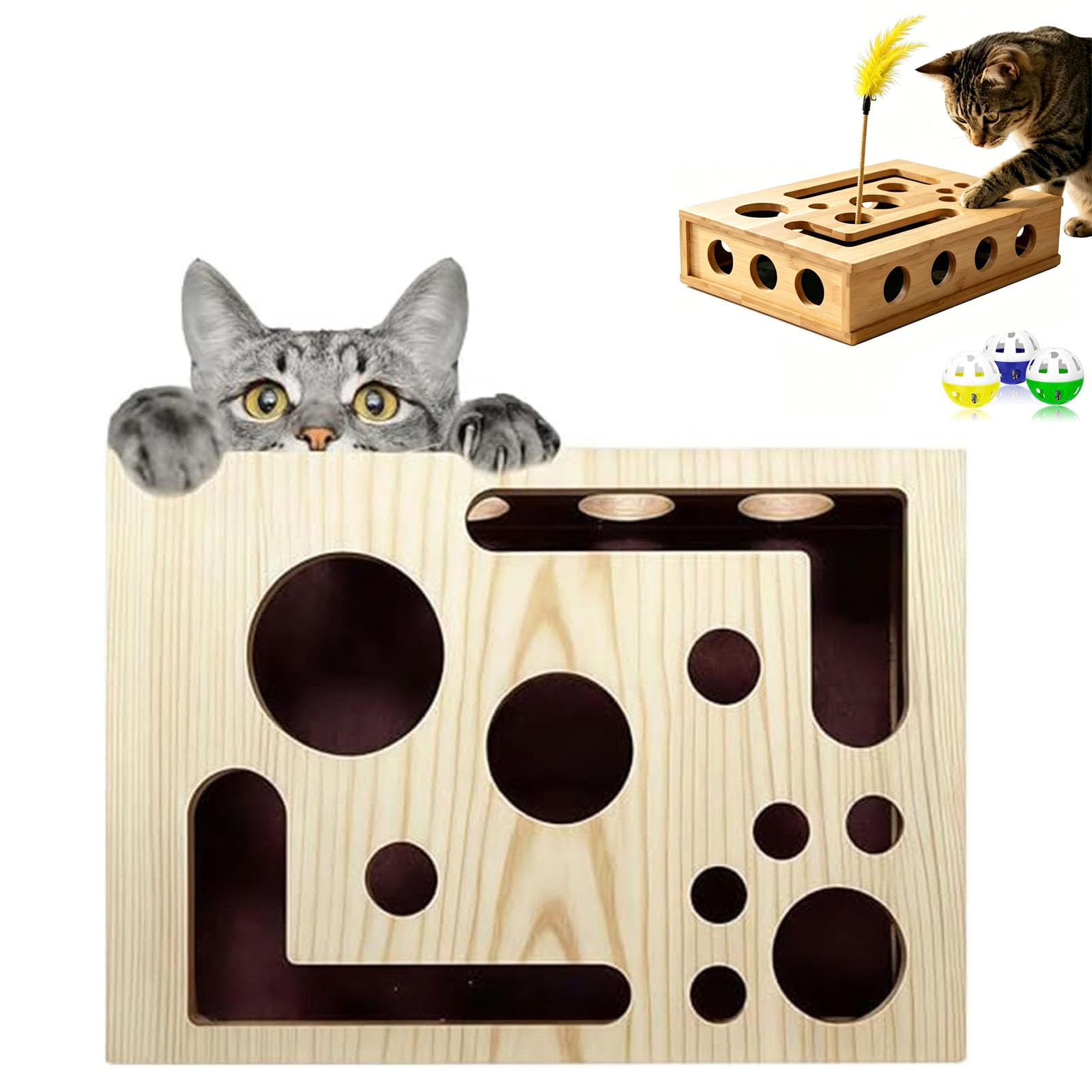 Boîte d'enrichissement de puzzle à gratter pour chat fini la corvée de coupe griffes