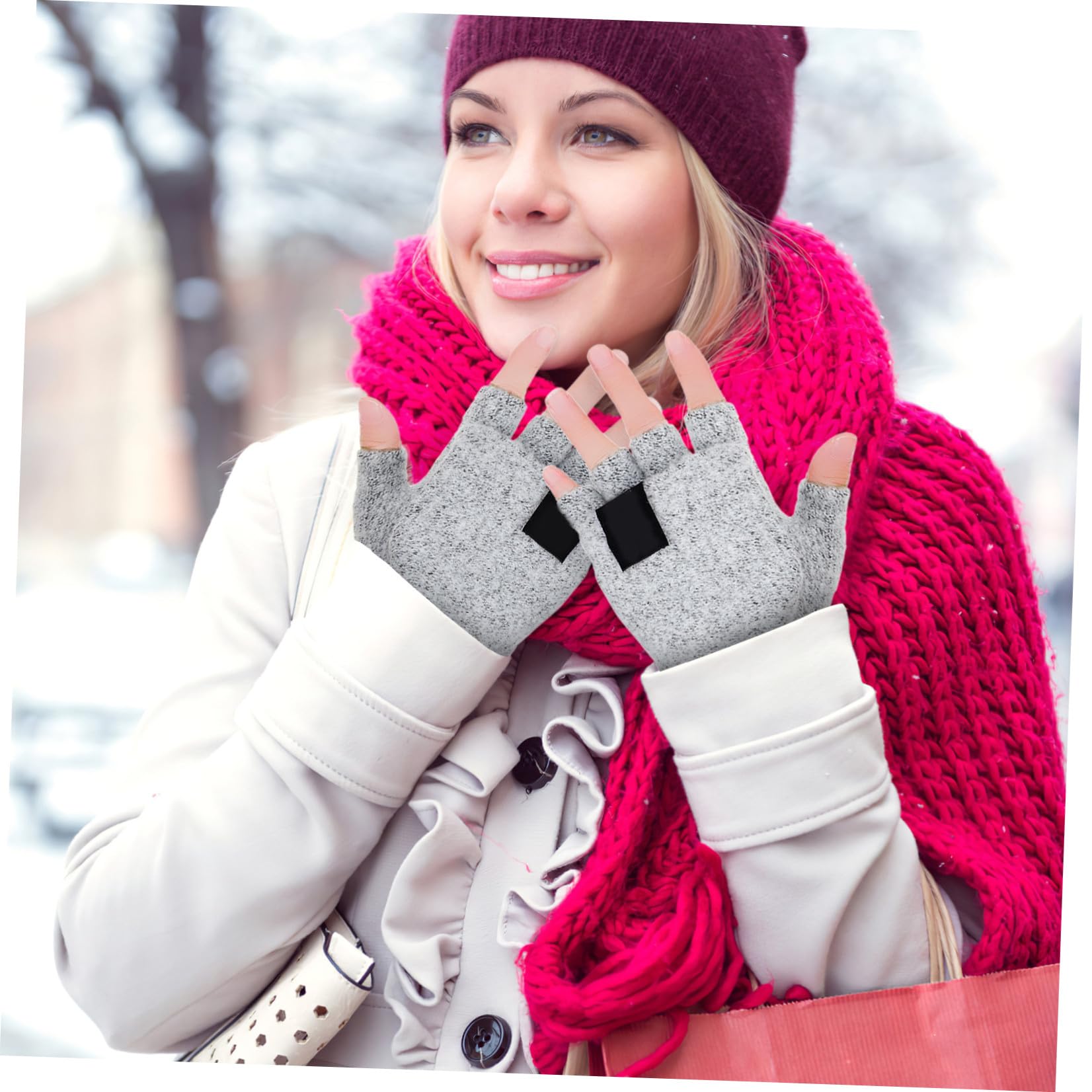 BESPORTBLE 5pares Guantes Calentadores USB Recarcables De Dedos Guantes Térmicos para Invierno Calentadores De Doble Calefacción Cómodo y De Usar para Ordenadores y Actividades