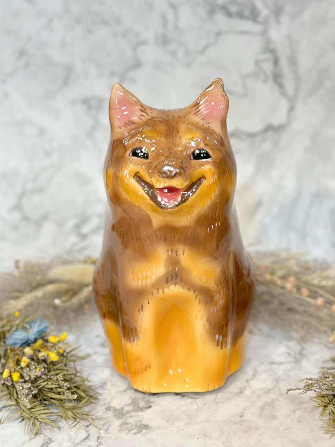 ZuZu L size Custom Ceramic Dog Sculpture, Pet Cremation Urn, Custom Pet Memorial Personalized Gift, Memorial for Pets