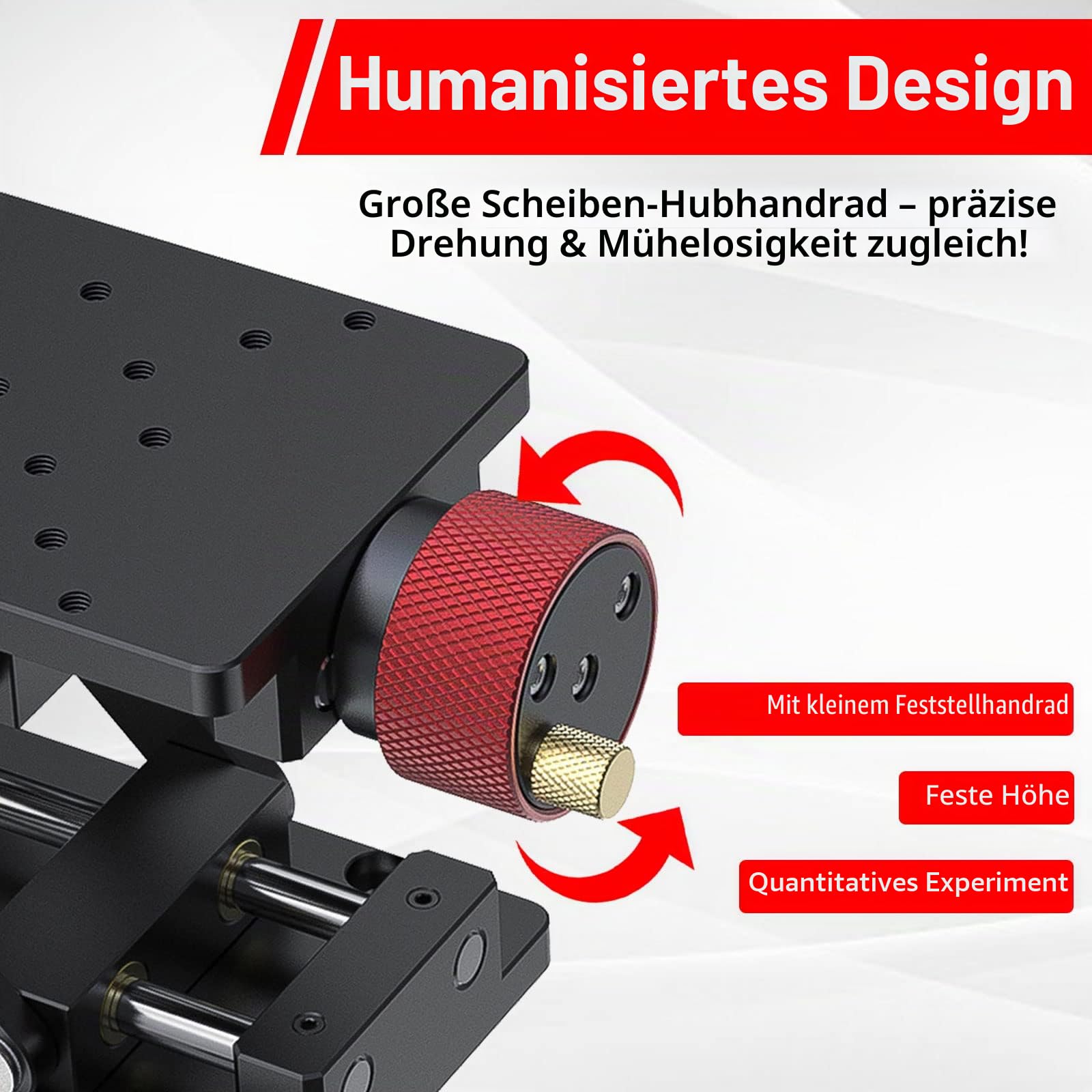 Manuelle Hebebühne, Aluminiumlegierung Präzise Z-Achsen-Hebebühne 55mm Hochpräzise Optische Schiebe-Hebebühne Labor-Hebebühne Manuelle Steuerung Labor-Wagenheber Aufzug Verschiebungsplattform