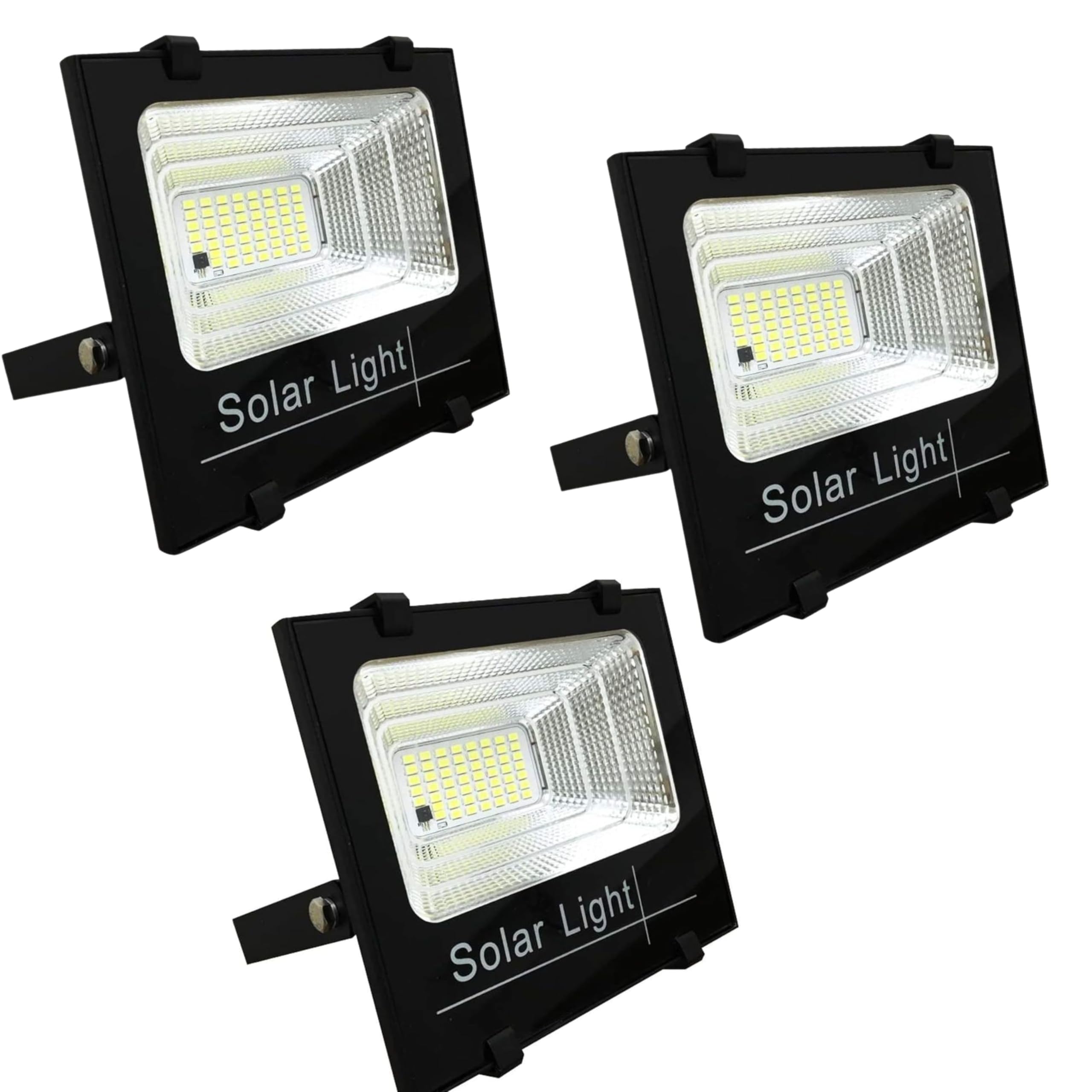 YASTA 3 Pezzi Faro led da esterno con pannello solare 100 W Faretto Led Luce Fredda Faro Crepuscolare Da Giardino Proiettore Con Telecomando 6000K IP66