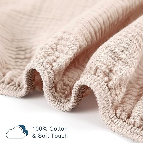 Miniatura 6 de GRSSDER Juego de 1 sábana de muselina suave para cuna, 100% algodón para niños y niñas, se adapta a colchones estándar de cuna de 52 x 28 pulgadas,