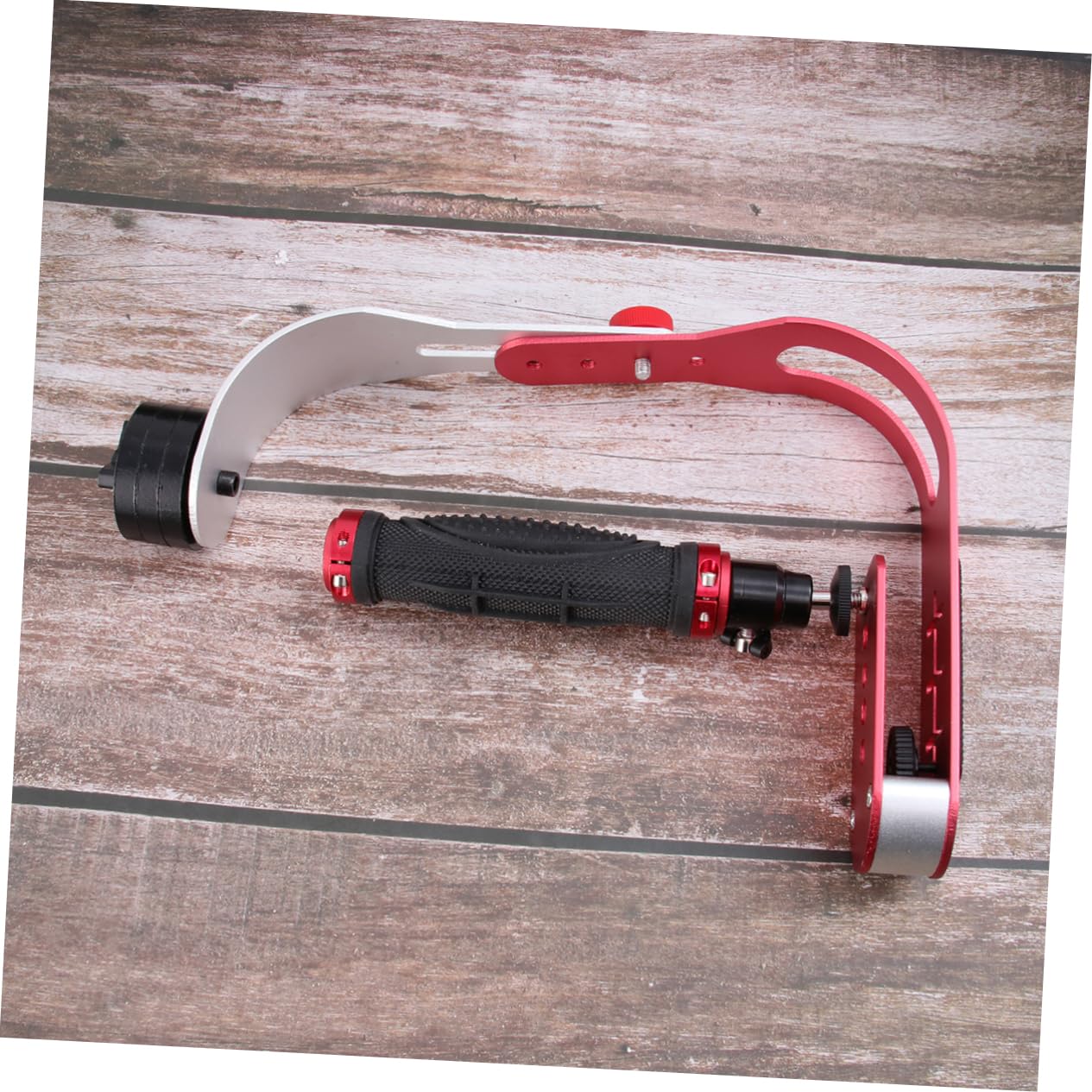 Stabilizzatore Fotocamera Arco Lega di Alluminio per Dv e Dslr | Rosso, Riprese a Basso Angolo in Viaggio, Movimento Fluido e Stabile, Riduce Vibrazioni