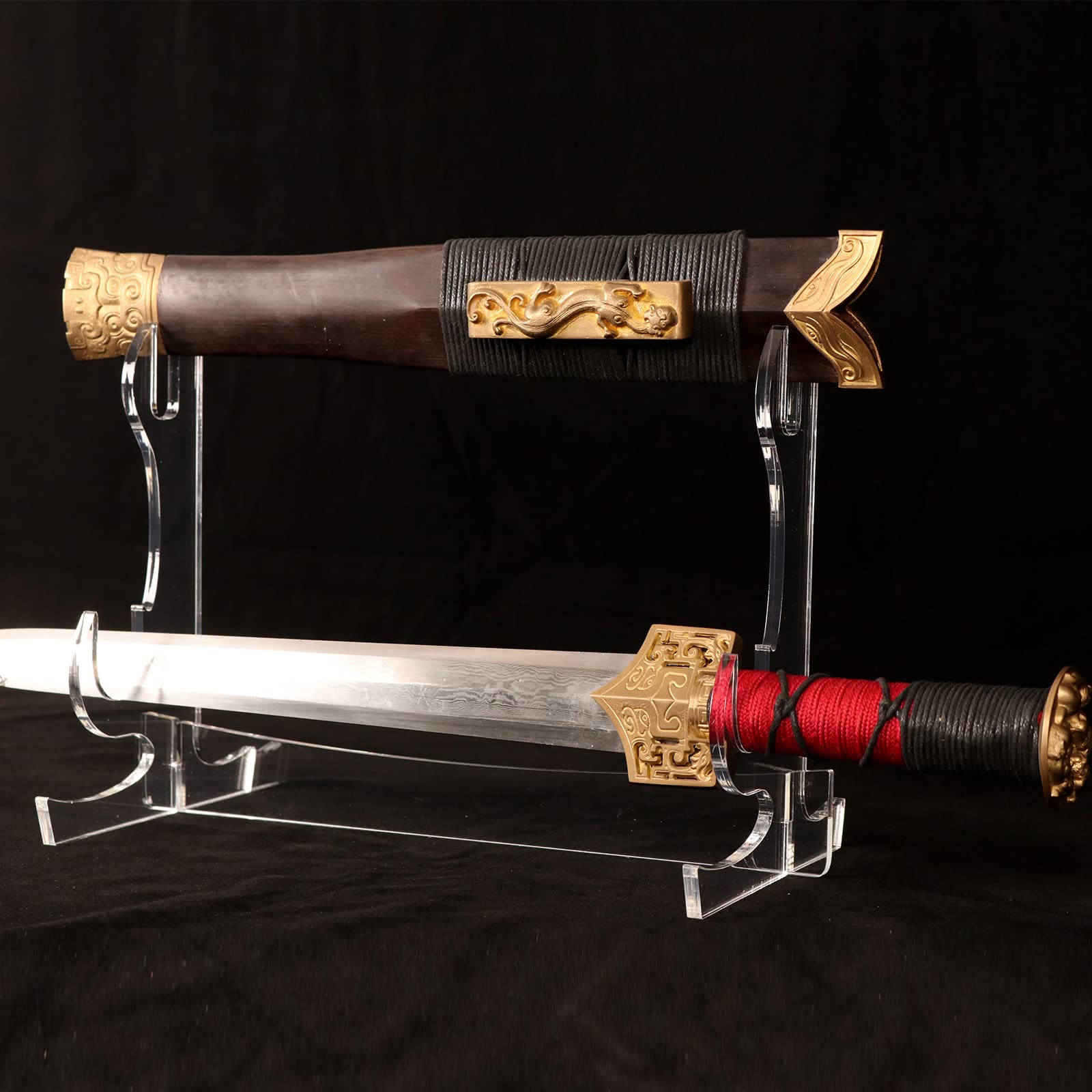 WANLIAN Soporte de Espada Samurai Acrílico de Dos Capas, Gancho de Exhibición para Todas Las Espadas (Transparente)
