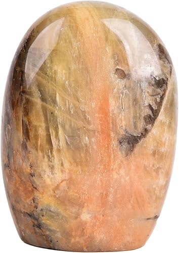 Miniatura 1 de AMOYSTONE Colección de piedras de roca de piedra lunar naranja, cristal pulido curativo Reiki, decoración del hogar, pulido tallado, irregular, 0.7