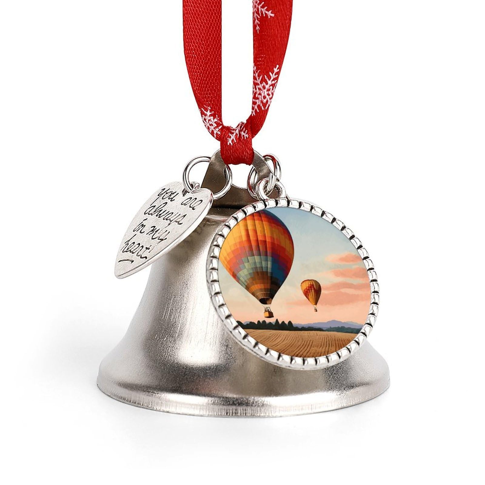 Christmas Bells Iron Jingle Bells Christmas Tree Bell Hot Air Balloon Craft Bells for Christmas Decoration