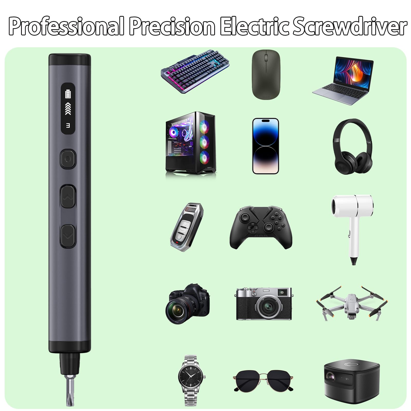 Set di cacciaviti elettrici, 78 in 1, set di cacciaviti elettrici di precisione con 72 punte magnetiche, custodia magnetica, kit di strumenti di riparazione per computer, telefono, laptop ed