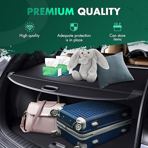 Miniatura 313 de SCITOO Cubierta de carga 2013 2014 2015 2016 2017 2018 compatible con Toyota RAV4 2.5L actualizado anti-mirón retráctil trasero maletero cubierta