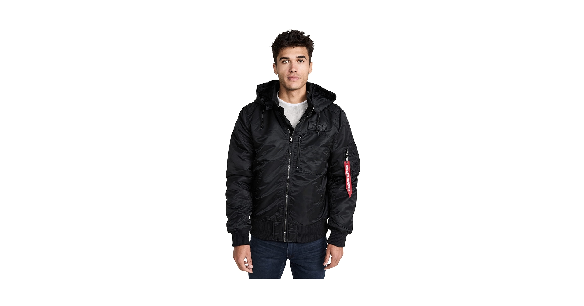Alpha Industries MA-1 Hooded Rib Flight Jacket Sage XS at
