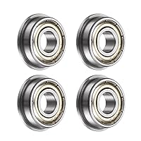 Vista 29 de uxcell MF52ZZ ensanchó el rodamiento de bolas, 4pcs 6.6x16.4x8.2 ft m acero cromado doble blindado ABEC1 cojinetes de brida