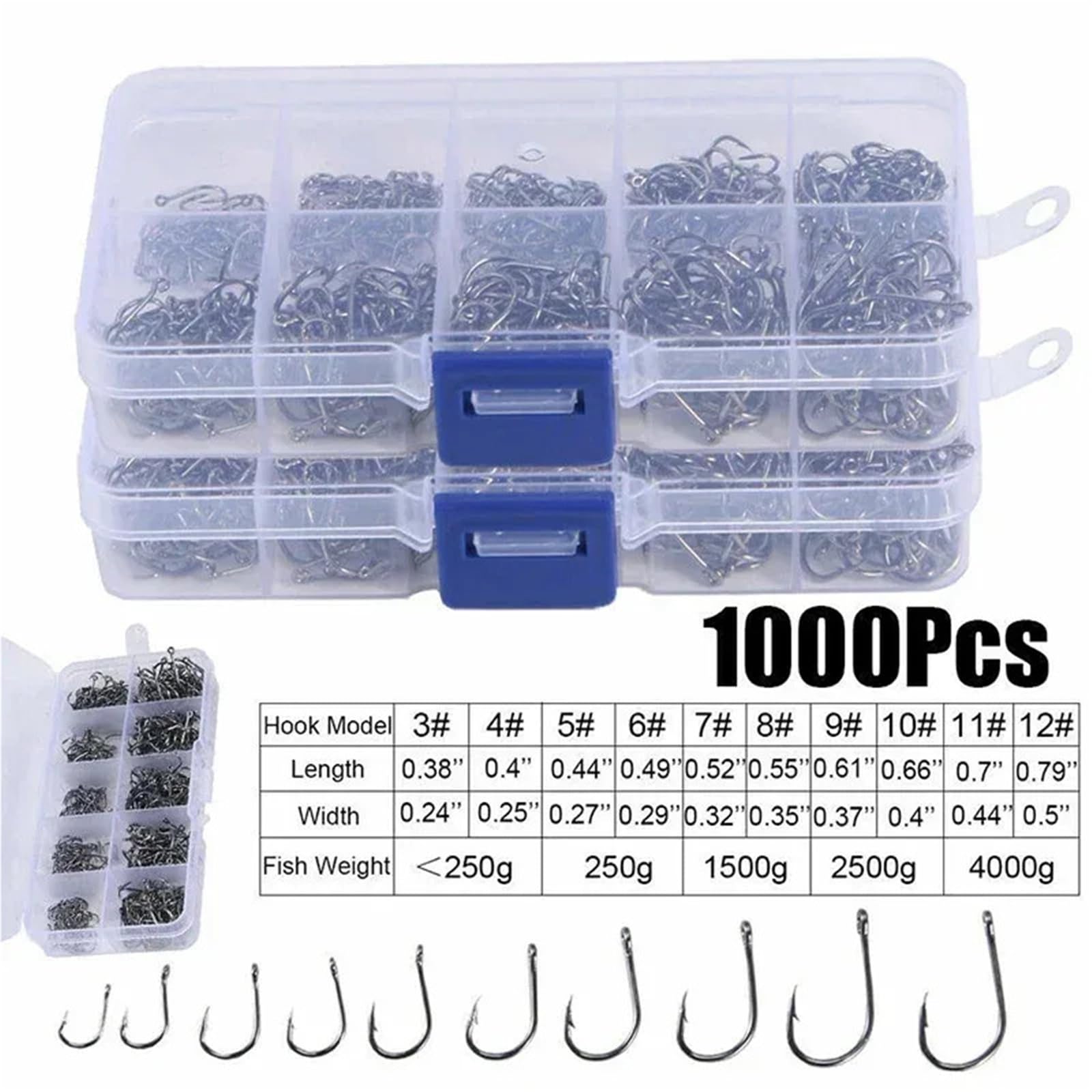Ami da Pesca Amo da Pesca affilato in Acciaio al Carbonio con spinato3-12Specifiche multiple50-1600Set di Esche for Il Mare