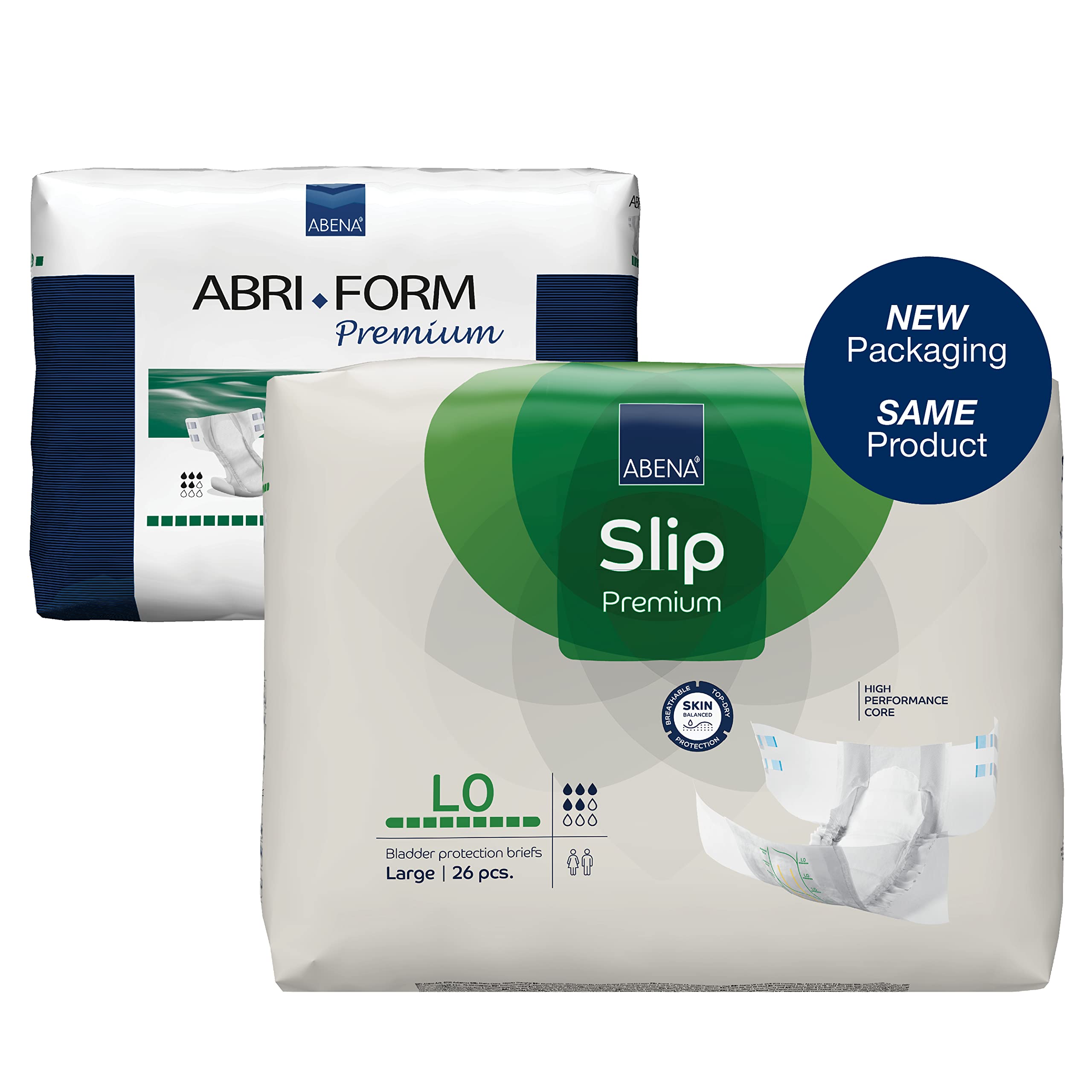 ABENA Slip Premium All-In-One Incontinence Pads For Men & Women, Eco-Friendly Womens Incontinence Pads, Mens Incontinence Pads, - Large 0, 100-150cm Waist, 2000ml Absorbency, 4x 26PK