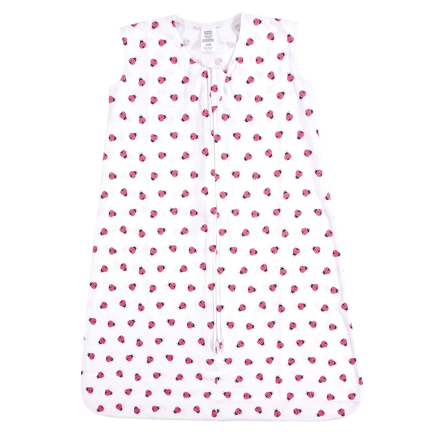 Luvable Friends Unisex Baby Sleeveless Jersey Cotton Sleeping Bag, Sack, Blanket, Ladybug Jersey, 6-12 Months