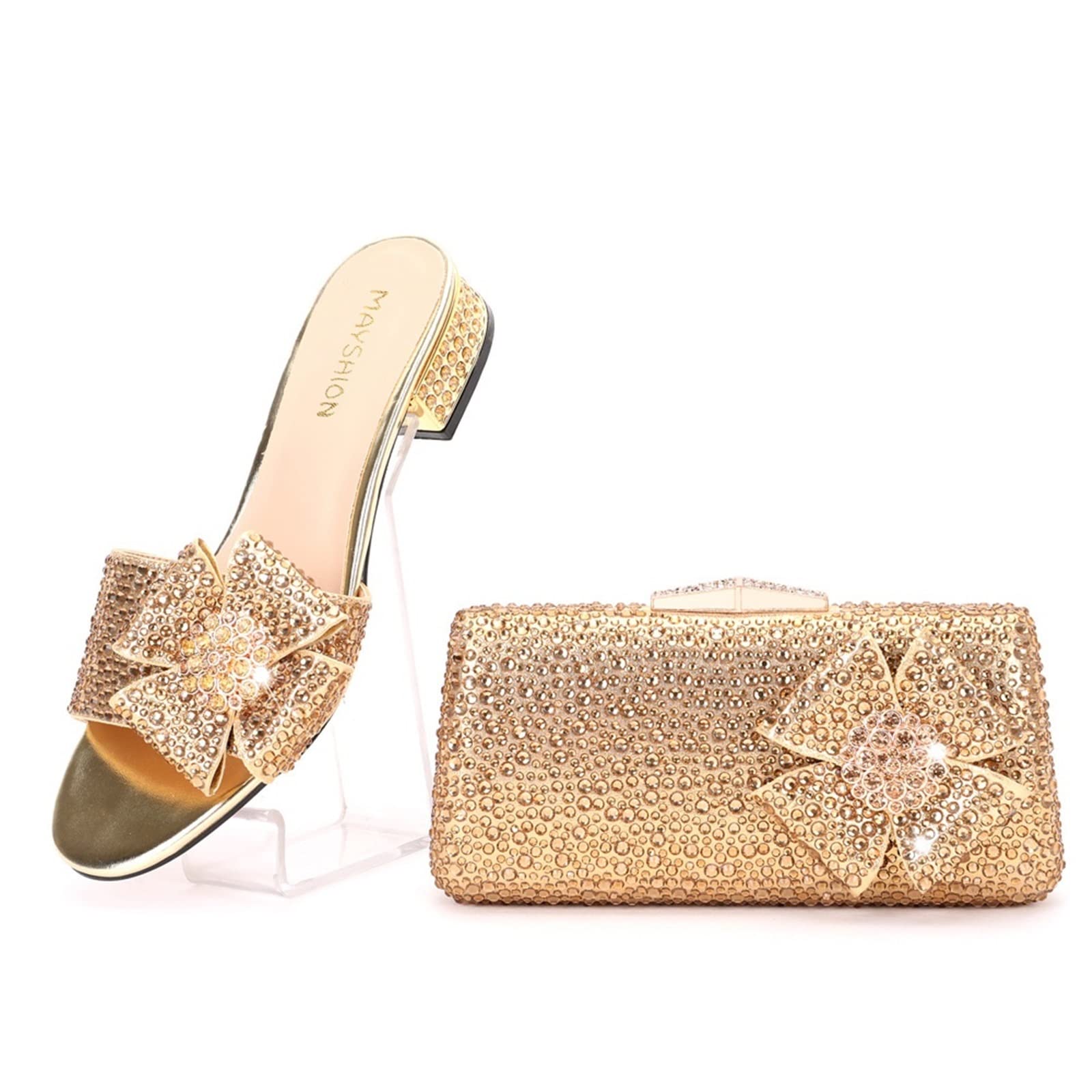 Chaussures de mariage strass confortables et sac de soirée coordonné - 6