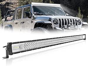 AUXTINGS 52 Inch 132 Cm 675W Curved LED Light Bar,Triple Row Spot Flood