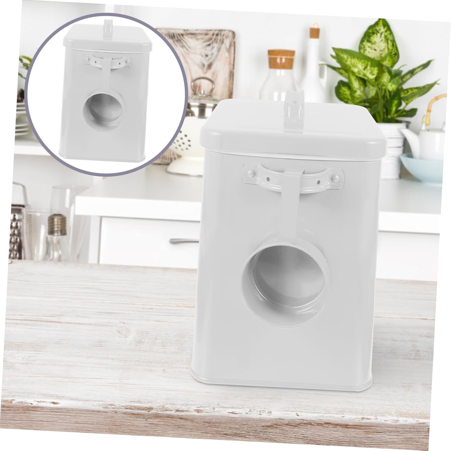 VALICLUD Refillable Pet Food Storage Container Coated Kitchen Canister for Dog Cat Food Includes Measuring Scoop Airtight Design for Home Outdoor Use