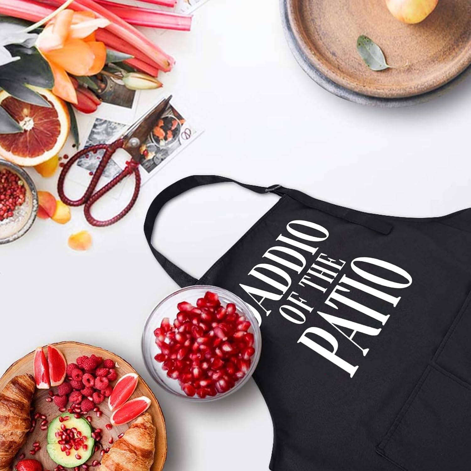 ZOORON Funny Black Chef Aprons for Men Adjustable BBQ Kitchen Cooking Apron image 2