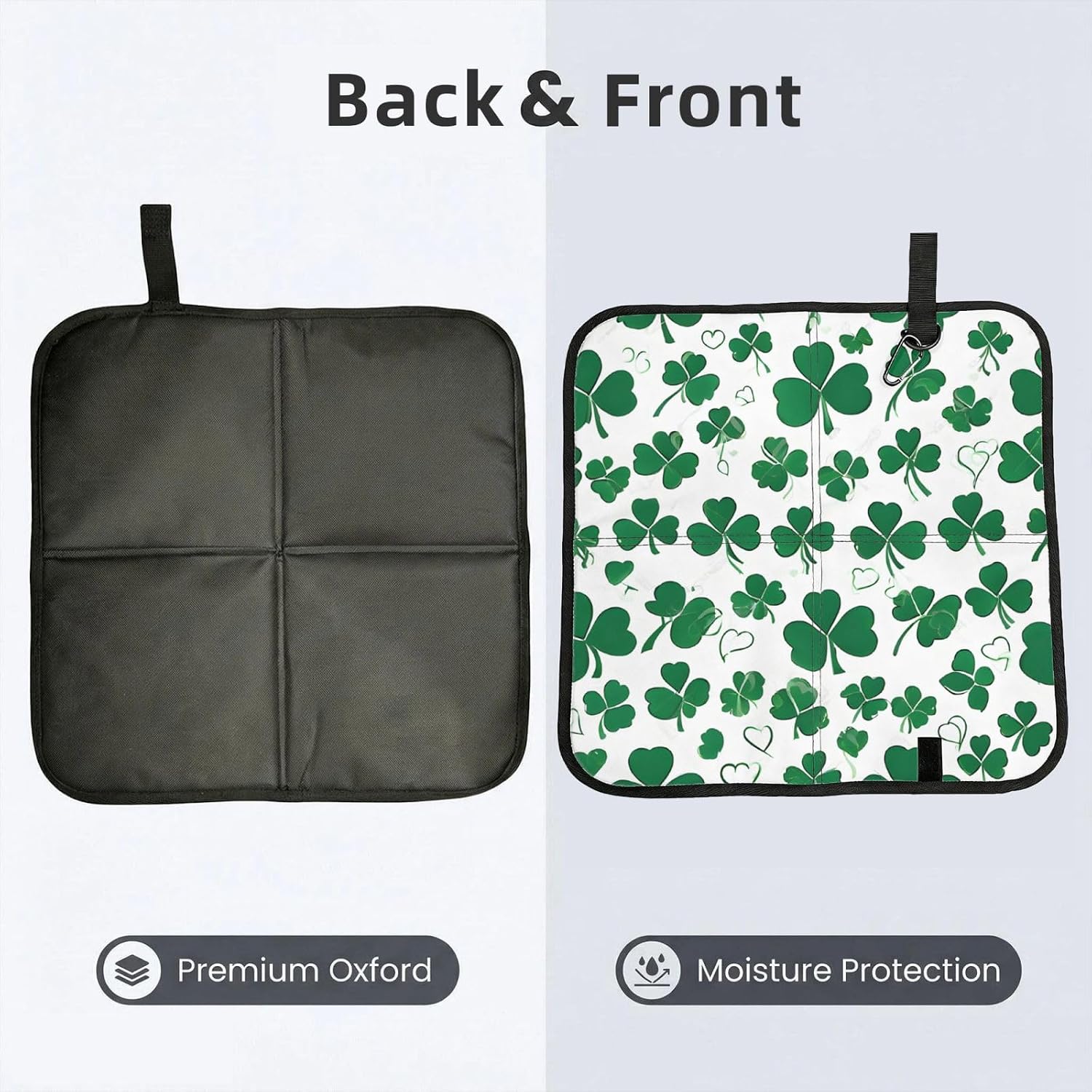 (Happy St Patrick's Day) Sitting Pad Foldable Seat Cushion Lightweight Camping Seat Mat with Hook for Outdoor Hiking Picnic Camping