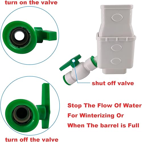 Miniatura 5 de Sistema de recolección de agua de lluvia, kit de desviador de bajante de canalón, kit de desviador de barril de lluvia con válvula de cierre para