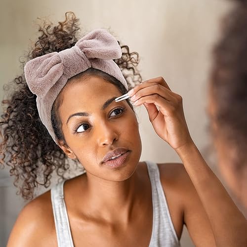 Miniatura 9 de WHAVEL Paquete de 6 diademas de maquillaje de leopardo para lavar la cara, cuidado de la piel, diadema de microfibra con lazo de microfibra, banda