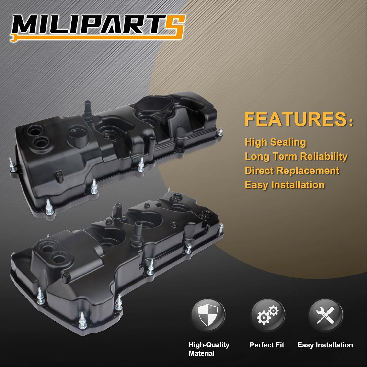 Upgraded Aluminum Engine Valve Covers Left Right Compatible with Ford F-150 Expedition Transit Mark LT Navigator 3.5L EcoBoost 2013-2019