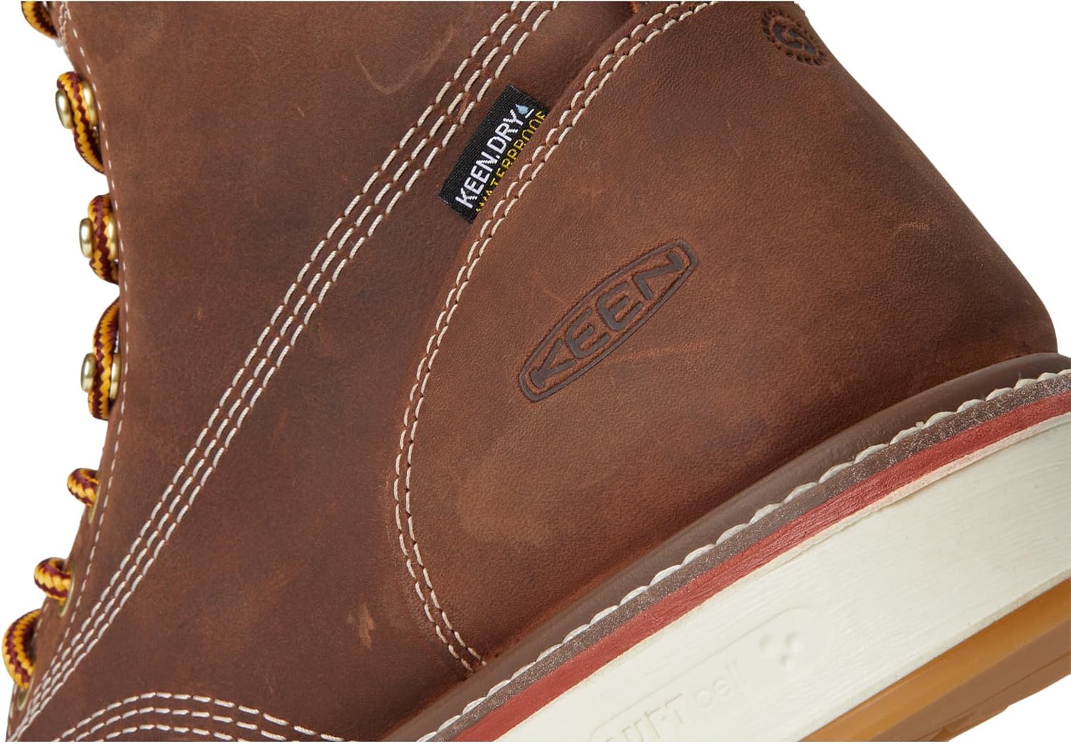 KEEN Utility Men's Liberty 6" Waterproof Boots (Carbon-Fiber Toe), Chestnut/Gum 8.5 Wide - Image 6