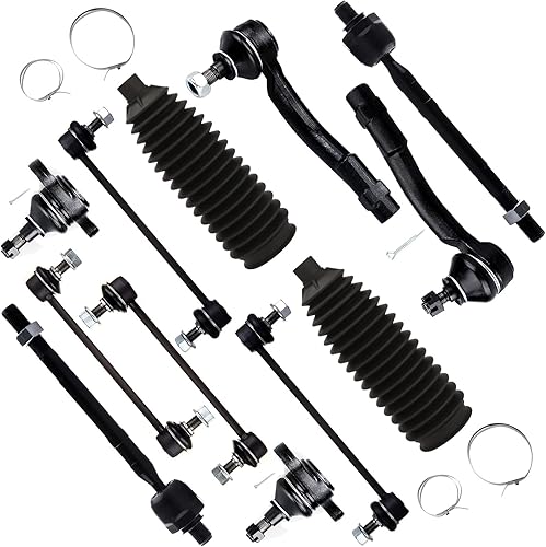 SCITOO Kit de suspensión de 12 piezas para Hyundai Tucson 2005-2009 2005-2010 para Kia para Sportage - Incluye rótula inferior, enlace de extremo de