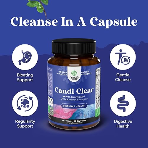 Miniatura 4 de Natures Craft Candi-Clear Body Cleanse Detox para mujeres  Desintoxicación intestinal anticrecimiento excesivo para mujeres con ácido caprílico