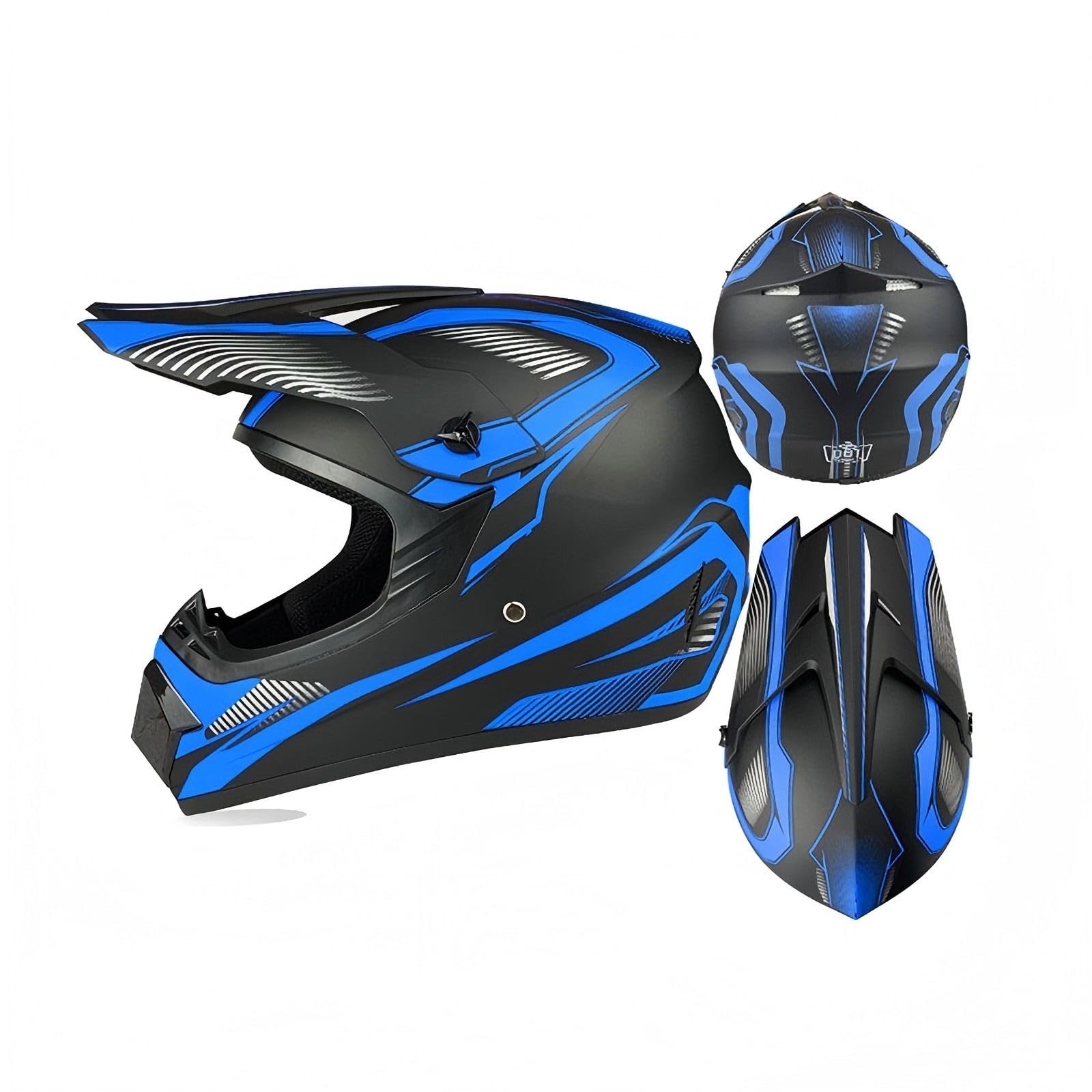 MTB Helm Fullface Kinder, Motocross Fullface MTB Helm Downhill Motorradhelm Kinder mit Handschuhe Maske Brille, Jugend Motorradhelme Inklusive 2 Größen Helmfutter