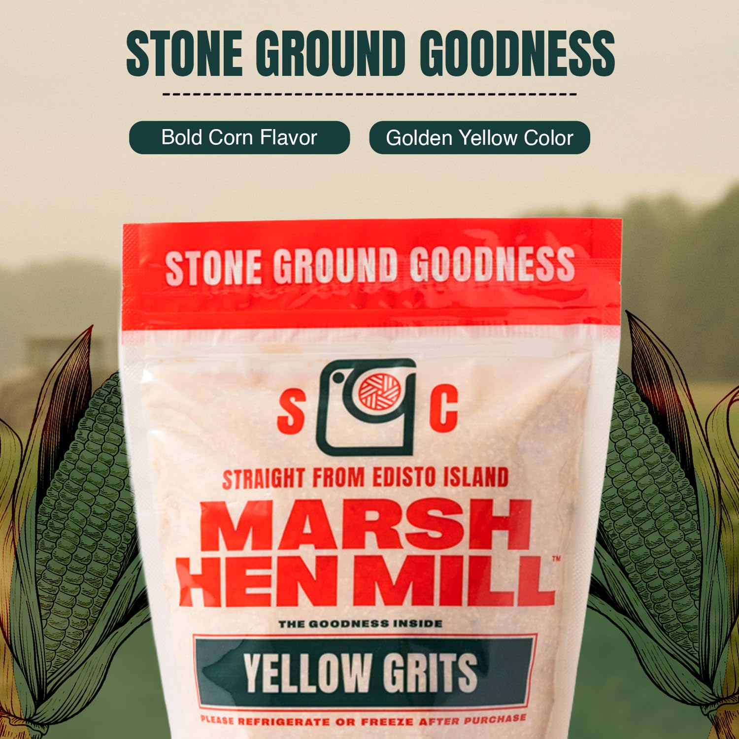 Marsh Hen Mill Variety Pack of 2 - Yellow & White Heirloom Corn Grits - Gluten-Free, Stone Ground - Southern Grits with Nutty & Sweet Flavors - Perfect for Quick Meals - 24 Oz Each Pack