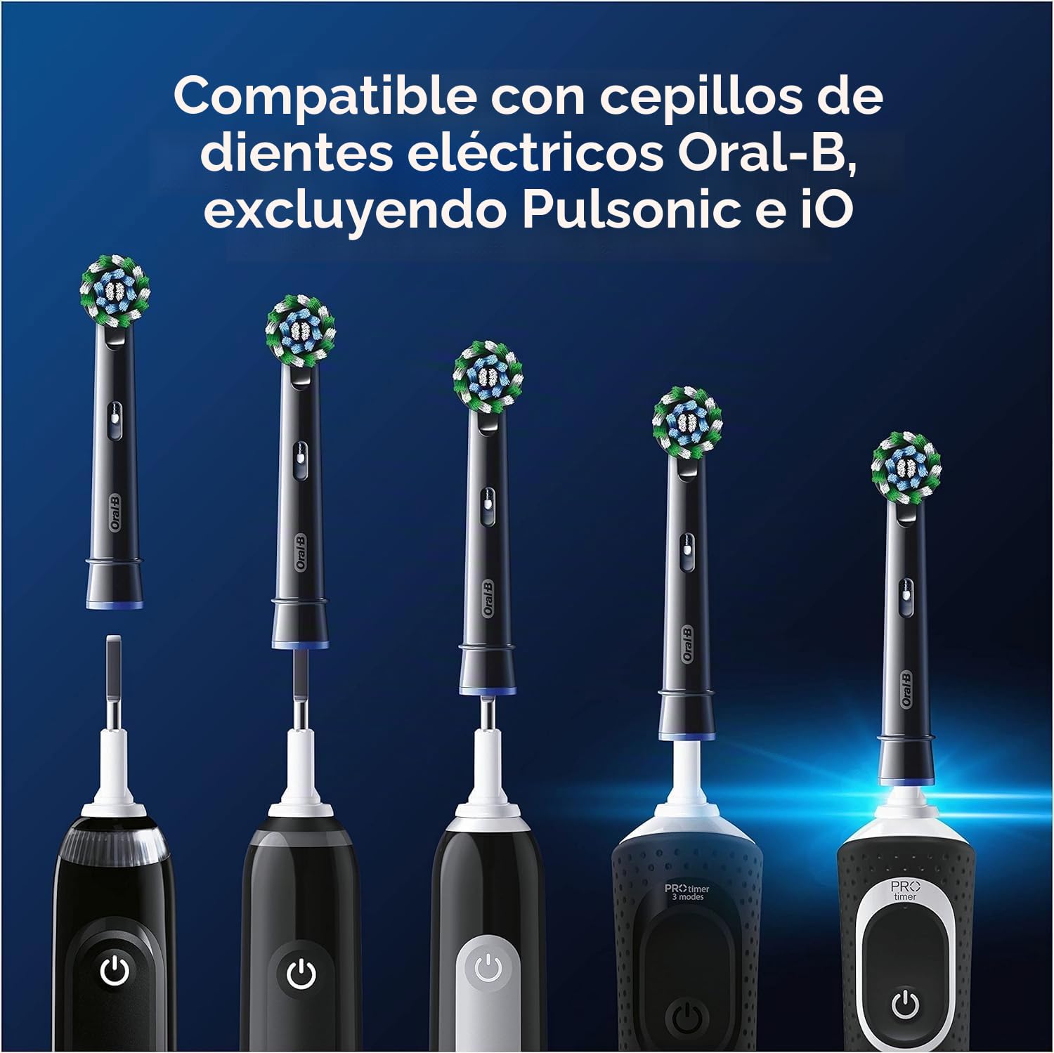 Oral-B Pro Floss Action - Cabezal de cepillo de dientes eléctrico, en forma de X y cerdas interdentales para una eliminación más profunda de la placa, paquete de 4 cabezales de cepillo de dientes,