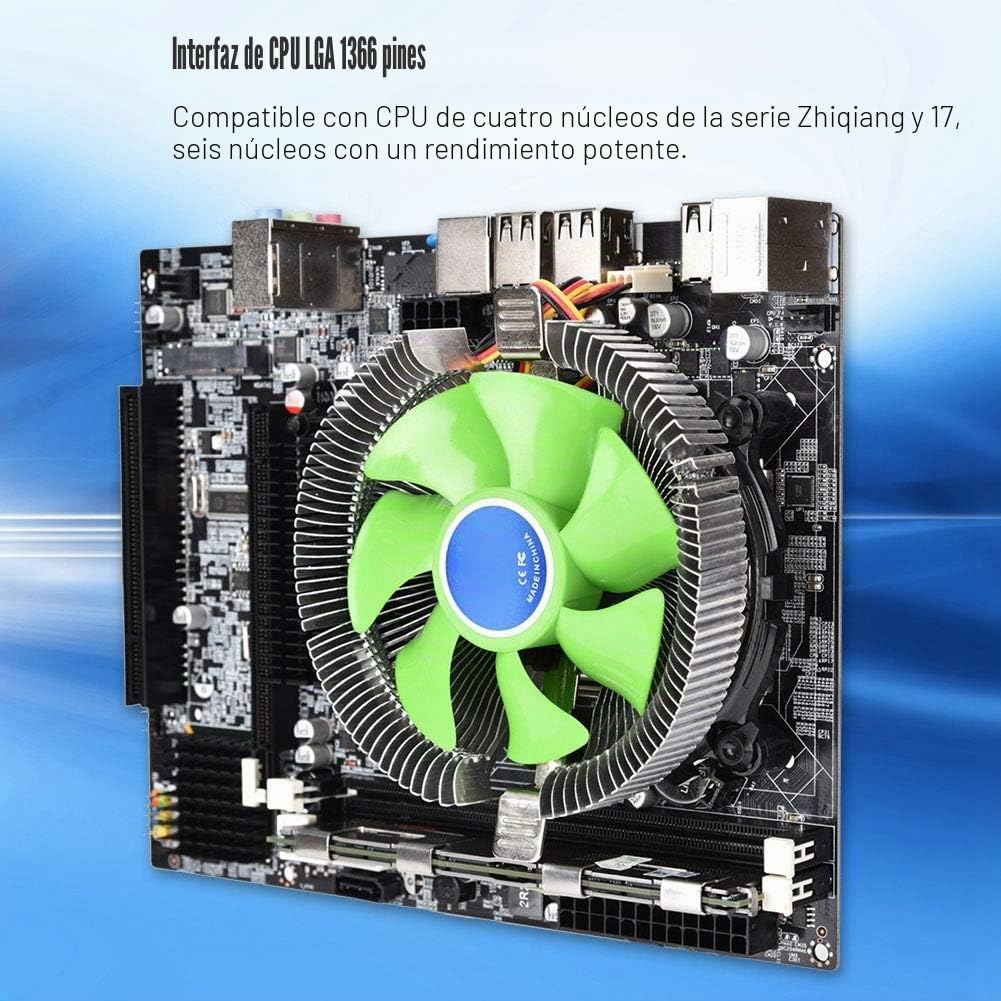 Kit de Tarjeta Madre para PC de Escritorio, Placa Madre X58 + CPU de 2.66 GHz para Intel Xeon X5650 + 8G DDR3 1333MHz Memoria + Ventilador de enfriamiento de 2500 RPM