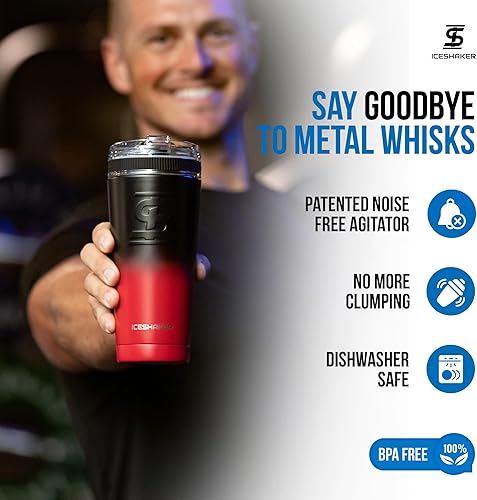 Miniatura 4 de Ice Shaker Botella agitadora de 26 onzas, botella de agua de acero inoxidable y mezclador de proteínas, como se vio en Shark Tank, botella de agua