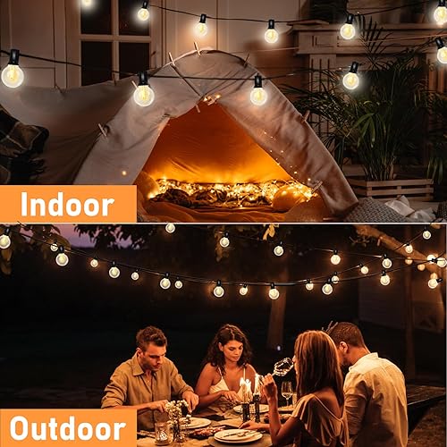 Miniatura 5 de Paquete de 25 bombillas LED G40 de repuesto, base de tornillo E12, bombillas LED inastillables para cadena de luces al aire libre, bombillas