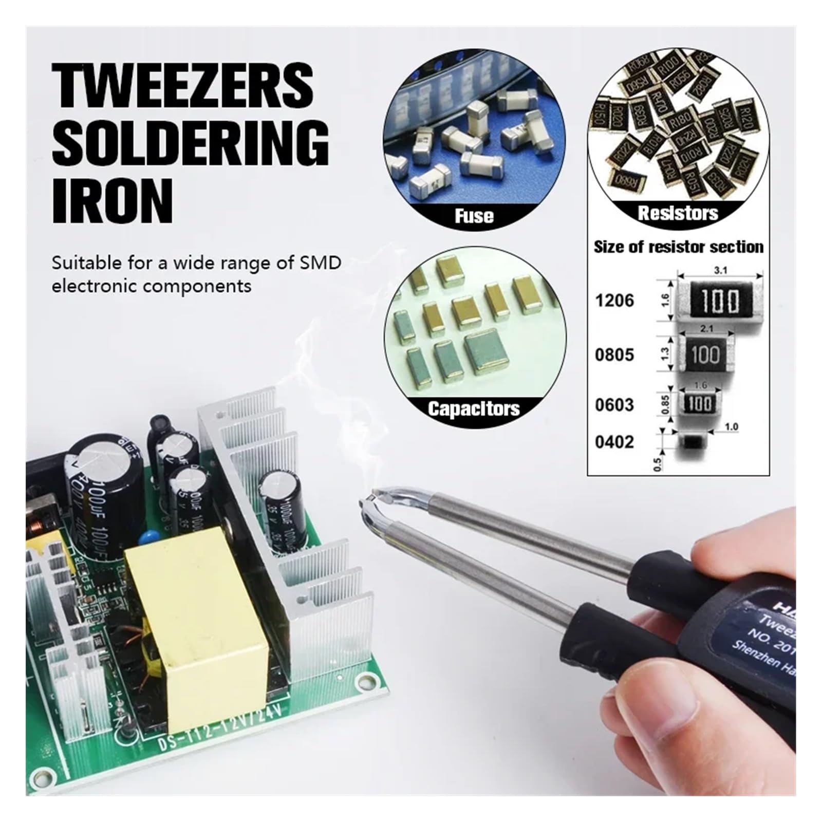 Stacja lutownicza, Stacja lutownicza T12, układ STM 32, wersja 2.1, wyświetlacz OLED, cyfrowa regulacja temperatury, 5-pinowy uchwyt lutownicy lub pęseta, automatyczny tryb uśpienia(T12 Tweezers)