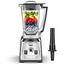 AMZCHEF Professionale Frullatore, 2000W Frullatore Elettrico con 4 Funzioni a un Pulsante e 8 Velocità Regolabili e Funzione Pulsazioni, Smoothie Blender con 8 Lame in Acciaio Inox – 25000 giri, min