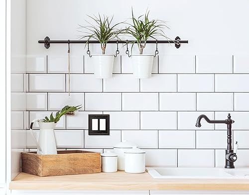 Vista 350 de Henne Bery Sunken Pearls - placa decorativa de pared para interruptor (Palanca simple, 2 unidades, níquel satinado)