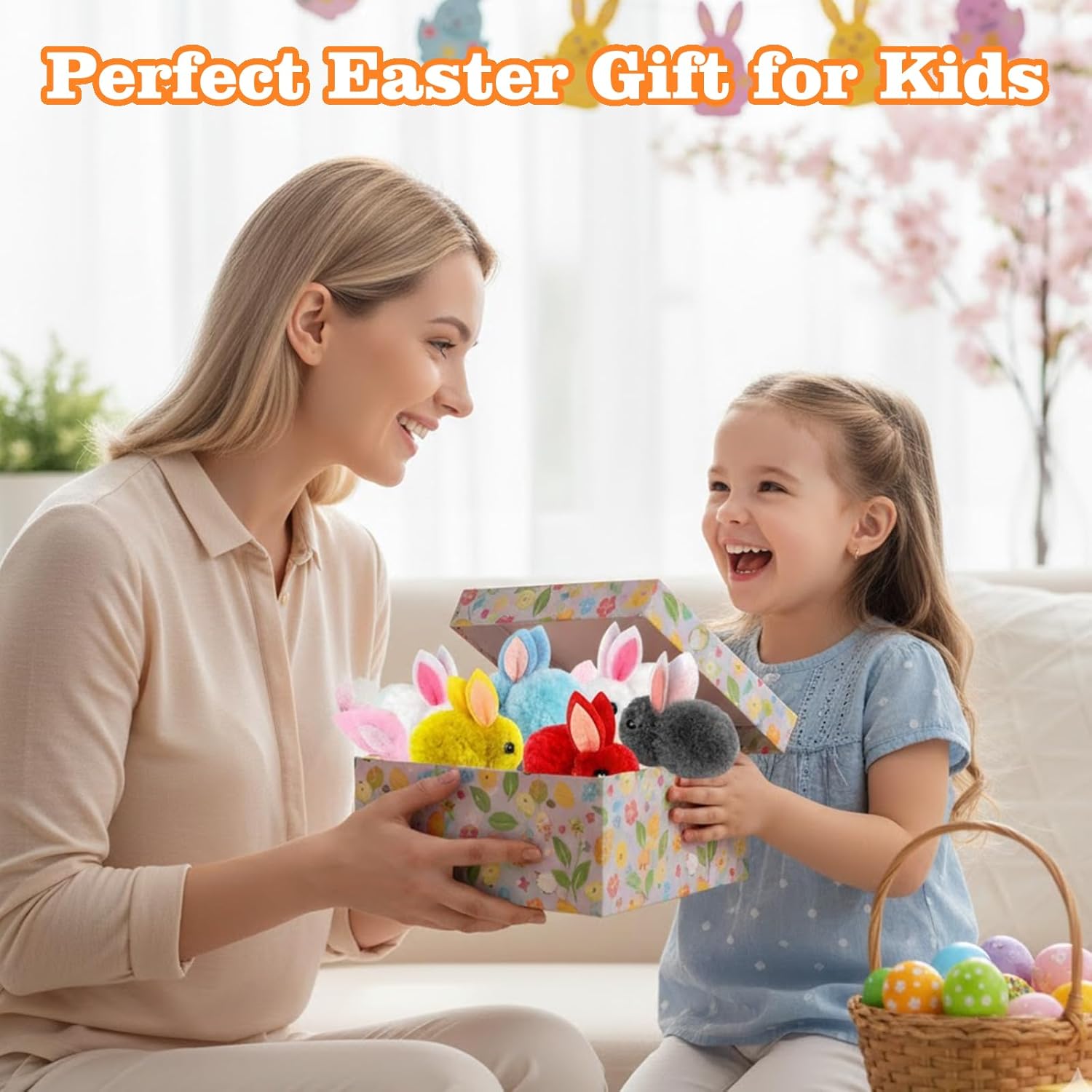 Niulife 24Pack Prefilled Easter Egg Fillers with Plush Toys, Colorful Easter Eggs Fillers Plush Toy for Kids Toddlers Teens Boys Girls Easter Basket Stuffers Party Favors & Egg Hunt Surprises (Bunny)