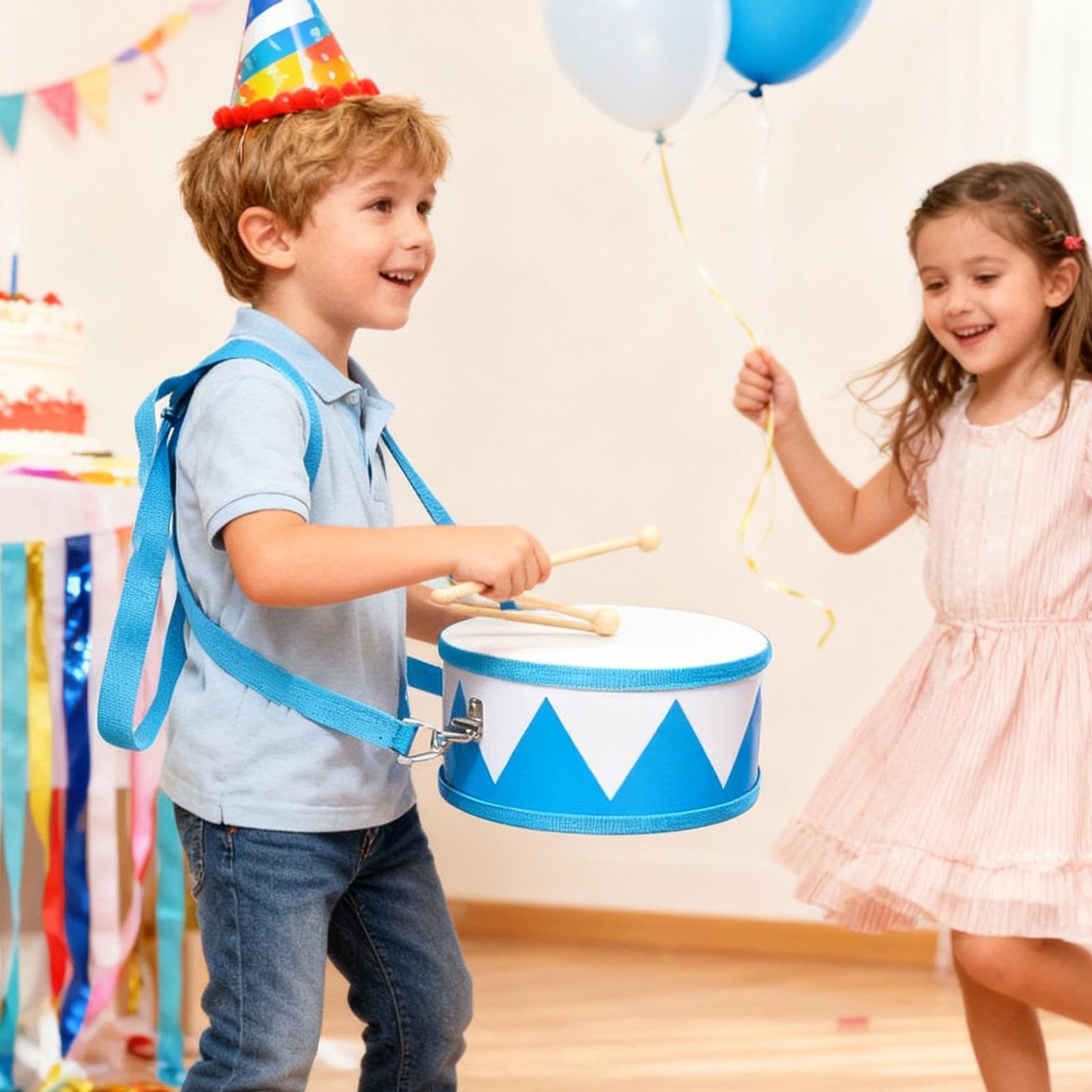 Juego De Tambor Infantil - Juego De Desarrollo De Ritmo | 15cm Correa Ajustable Set De Instrumentos De Juguete - para Niños y Niñas de 2 a 5 Años Cumpleaños Jardín de Infancia — view 2