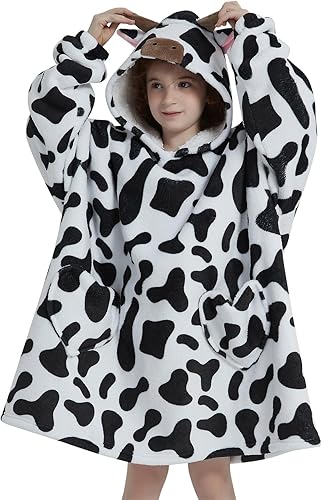 Miniatura 186 de Wearable Blanket Hoodie for Kids Oversized Sherpa Blanket Hoodie for Kids Boys Girls Teens 6-13YR,Navy Shark