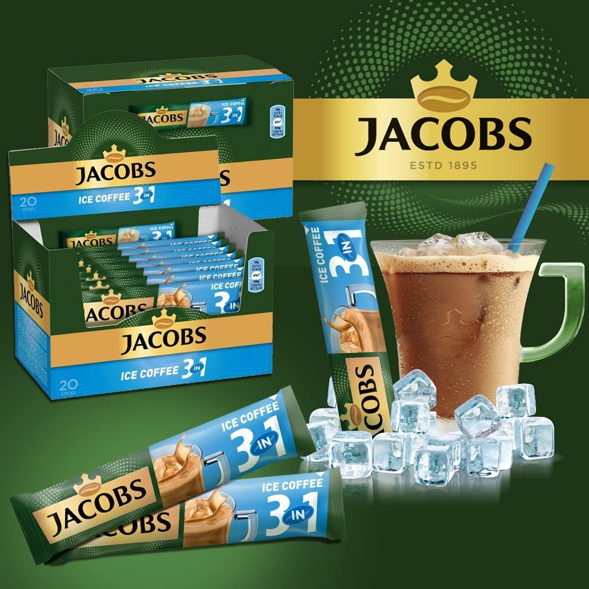Jacobs 3 in 1 Eiskaffee 60 Sachets à 18 g Multipack